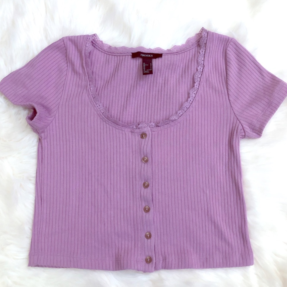 🍁Forever 21 purple laced crop top